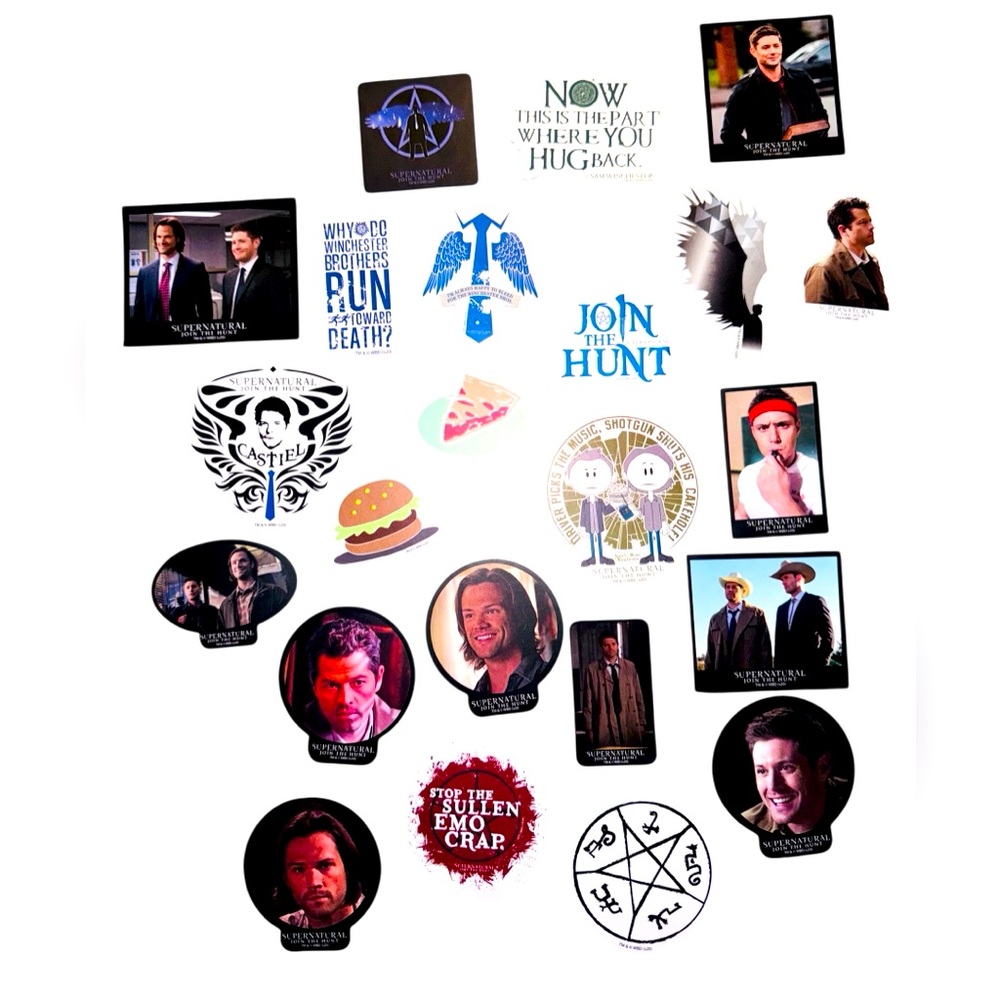 36 PCS Supernatural Dean Sam Cass TV Show Stickers BRAND NEW
